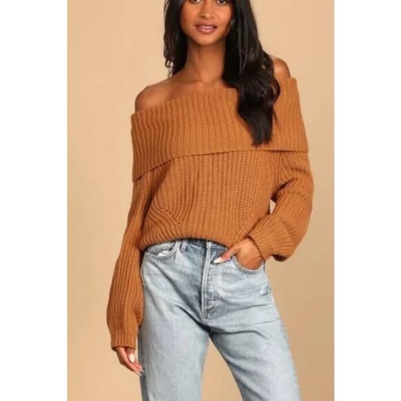 Lulus women’s off-the-shoulder knit sweater - Picture 1 of 4